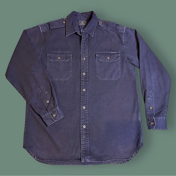 🎉HP🎉EUC Lucky Brand Denim-Like Vintage Button Down in Faded Black. Size Small - Picture 3 of 14